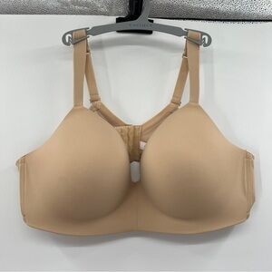 Cacique Lightly Lined Adjustable Straps Nude No Wire Stretch Solid T-Shirt Bra
